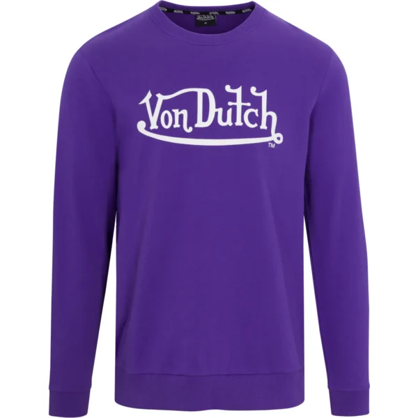 Von Dutch Originals Logo Purple Crew Neck Sweater